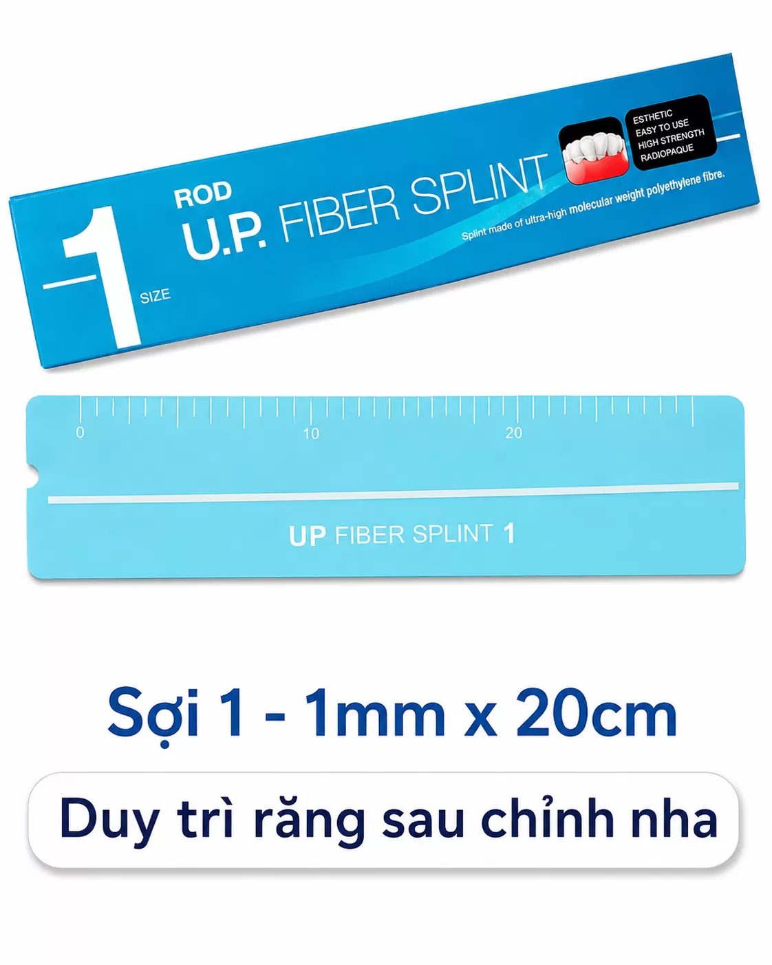 Sợi gia cường - polyester siêu cao phân tử dùng duy trì răng sau chỉnh nha