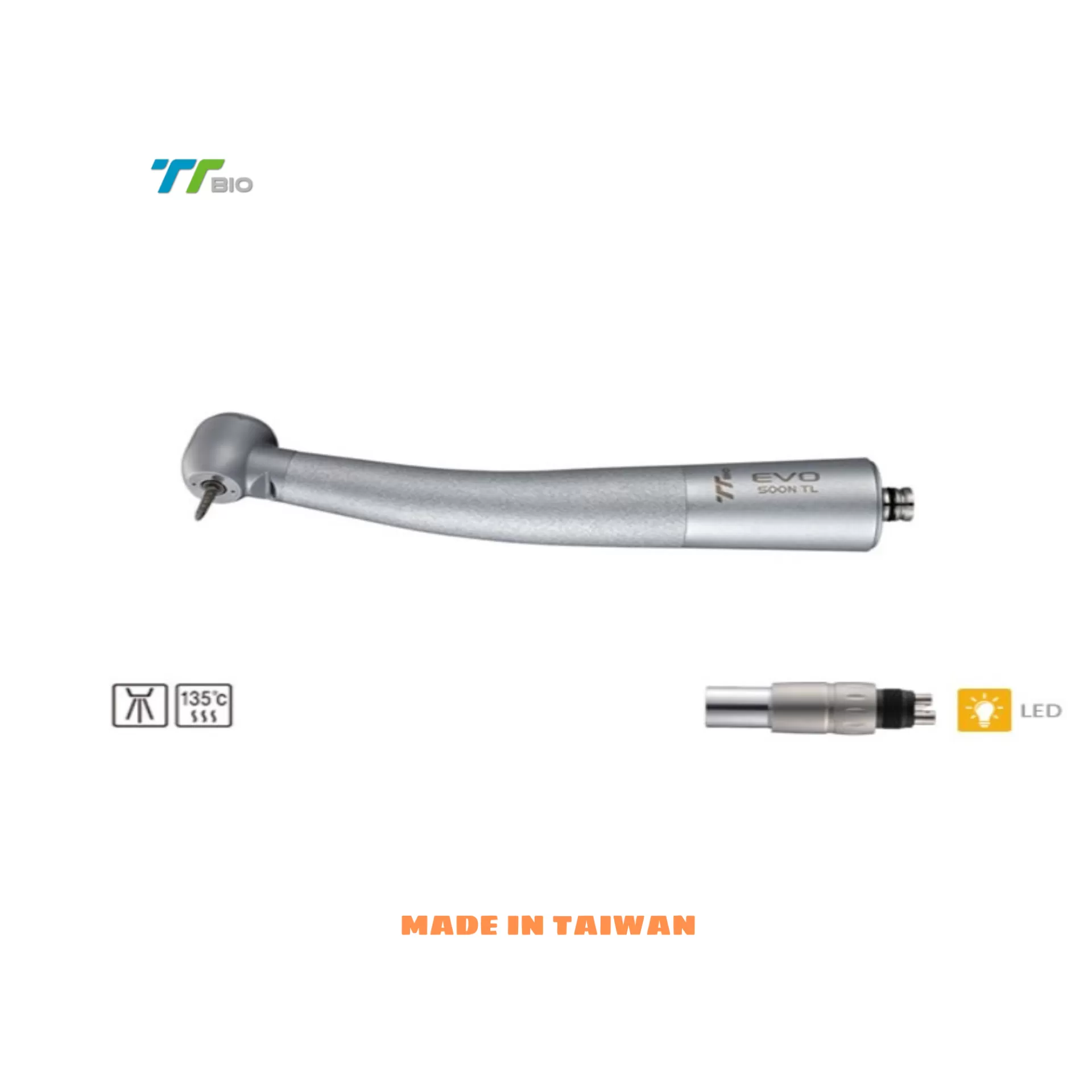 Tay khoan nhanh công suất lớn, có đèn, đầu tiêu chuẩn TTBIO - EVO 500N TL Made in Taiwan